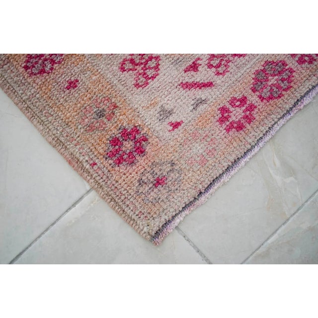 1970s Pink Kurdish Herki Hand-Knotted Distressed Runner For Sale - Image 9 of 12