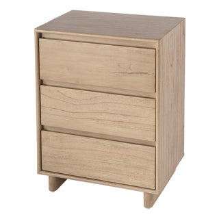 Halmstad 22 in. W Wood Panel 3 Drawer Narrow Nightstand, Blonde Oak For Sale