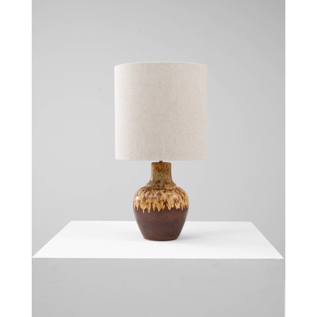 20th Century German Brown Lava Ceramic Table Lamp For Sale - Image 16 of 18