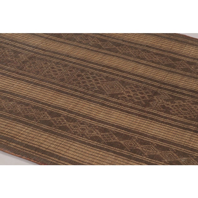 Title: Square Vintage Tuareg Mat, Brown With Tribal Geometric Patterns - Rug & Kilim For Sale In New York - Image 6 of 10