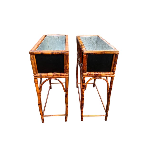 Late 20th Century Pair Rattan Planters For Sale - Image 10 of 18