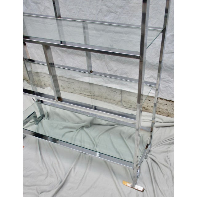 Chrome and Steel Etegere With 6 Glass Shelves For Sale - Image 16 of 17