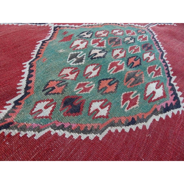 Muted Pastel Colors Authentic Handmade Wool Rug 5'8'' X 13'2'' For Sale - Image 9 of 11