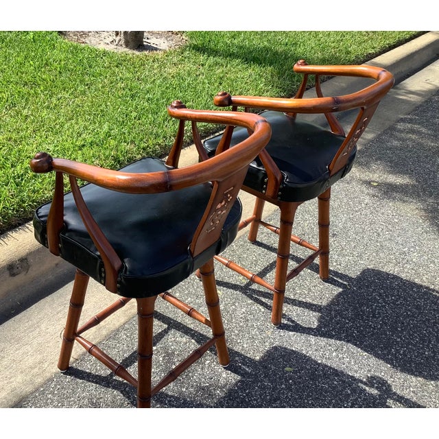 Wood 1970s Mid Century Modern Wood Cane Chairs- a Pair For Sale - Image 7 of 9