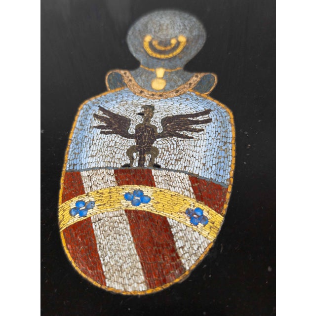 Traditional 19th Century Italian Micro Mosaic Magliara Family Coat of Arms Crest For Sale - Image 3 of 13