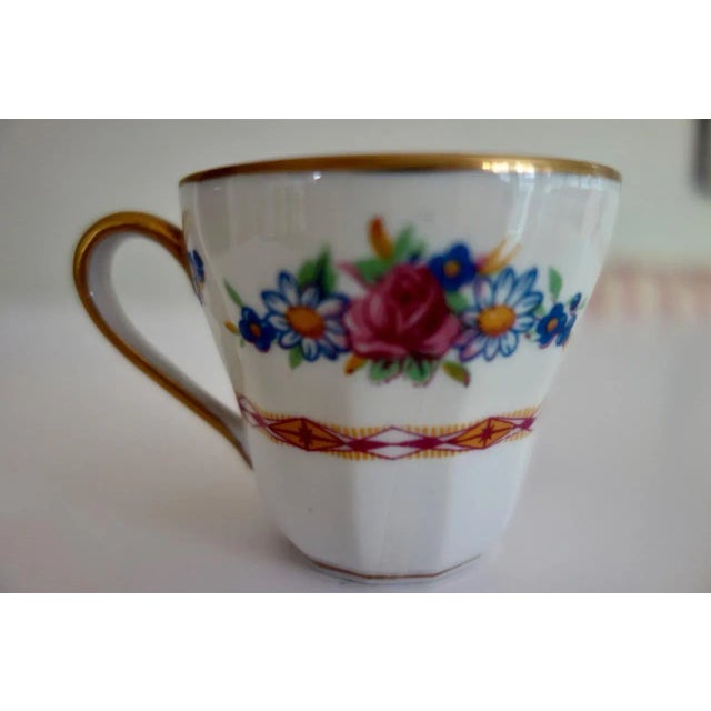 Metal 1900s C. Ahrenfeldt Limoges Demitasse and Saucers for Wright Tydale & Van Roden - Set of 6 For Sale - Image 7 of 13