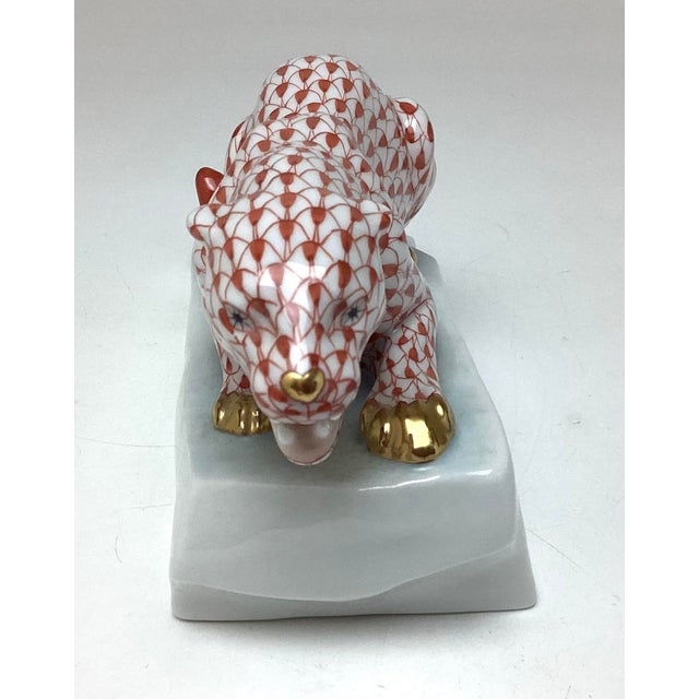Art Deco Herend Panther Markup B Rust Fishnet For Sale - Image 3 of 6
