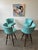 Vintage Pink Vinyl Bar & 4 Aqua Barstools Set For Sale - Image 18 of 18