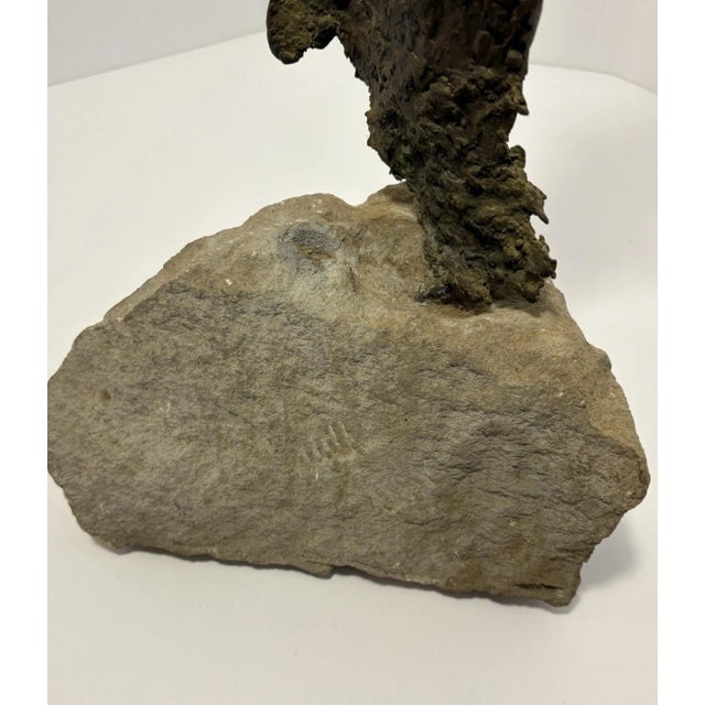 Late 20th Century Vintage Brutalist Female Warrior on Rock Foundation For Sale - Image 5 of 12