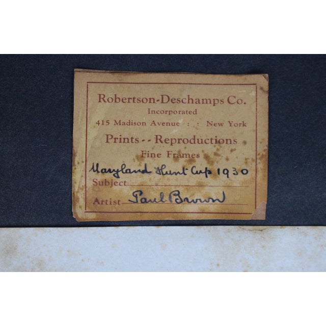 Black The Maryland Hunt Club 1930 Drypoint by Paul Brown For Sale - Image 8 of 8