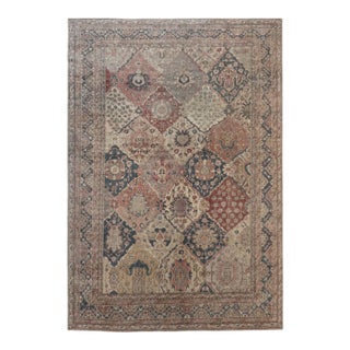 Antique Gordes Rug | Soft Neutral Diamond Tile Design | 6'6" X 9'1" For Sale