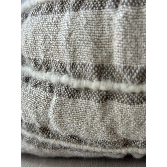 Not Yet Made - Made To Order Woven Belgian Linen and Wool Stripe Accent Pillow With Down Insert For Sale - Image 5 of 6