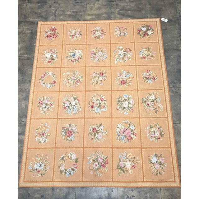 French Antique French Aubusson Rug Circa 1950s For Sale - Image 3 of 10