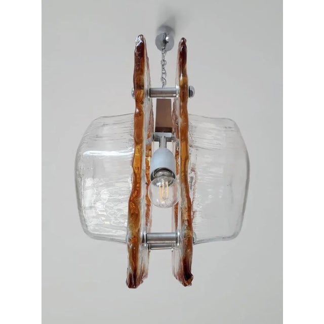 Transparent Mid 20th Century Diamond Pendant by Mazzega For Sale - Image 8 of 10