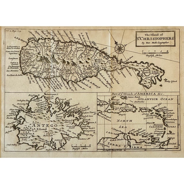 Original copperplate engraving by Herman Moll, London, 1716. From Atlas Geographicus: or, a Compleat System of Geography A...
