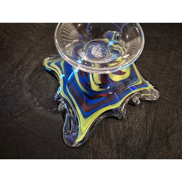 Mid 20th Century Italian Murano Style Sculptural Art Glass Bowl For Sale - Image 4 of 9