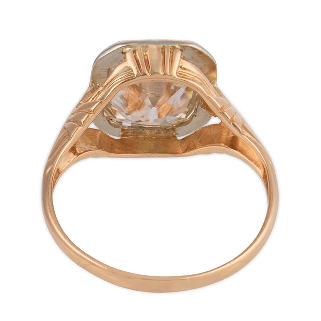 1900-1909 Victorian Gia 2.76 Carat Old Mine Cut Diamond 14k Rose Gold Engagement Ring, Size 4.5 For Sale In Los Angeles - Image 6 of 6
