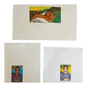 Mid 20th Century Ruth Leaf Signed Etching Collection: Aware, Lisa, & Nita - Set of 3