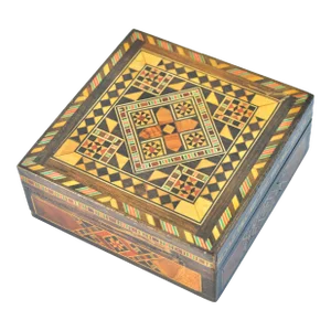 Vintage Syrian Colorful Damascene-Inlaid Art Box