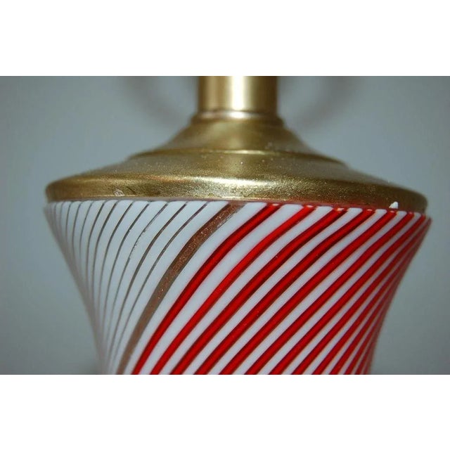 Dino Martens Murano Lamps Red White For Sale In Atlanta - Image 6 of 11