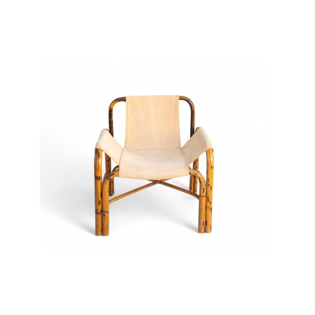 Vintage Bamboo and Canvas Armchair, 1960s For Sale - Image 12 of 12