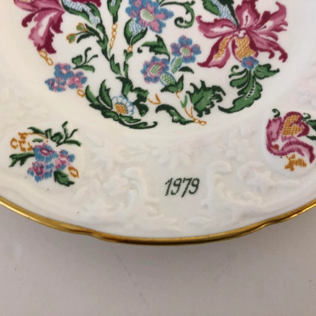 Vintage floral design fine English China Made for display plate for mother’s gift in 1979 Makers mark reads “ Coalport...