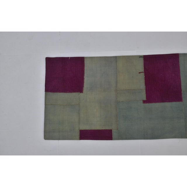 Khaki Vintage Khaki Colour Vintage Kilim Runner For Sale - Image 8 of 10