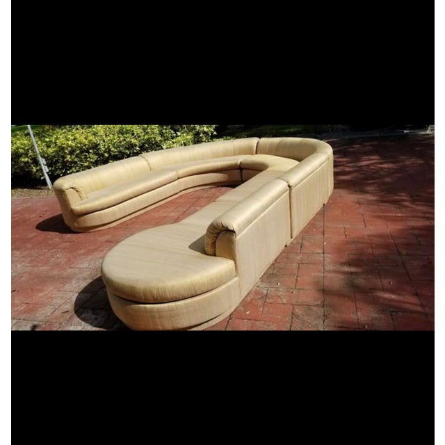 Vintage 1970's Mid Century Modern Curved Sectional Sofa 5 Pieces