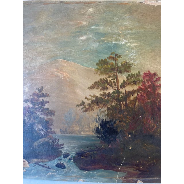 This richly detailed 19th-century American landscape painting captures a serene natural scene, likely from the Northeast...