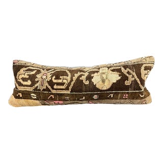 14 x 35 Lumbar Rug Pillow Tranquil Refuge Turkish Pillow Cushion Cover For Sale