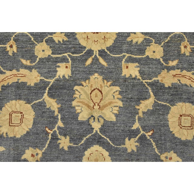 Blue Ziegler Rug 5’10” X 8’9” Blue Wool Traditional Hand-Knotted Oriental Carpet For Sale - Image 8 of 13