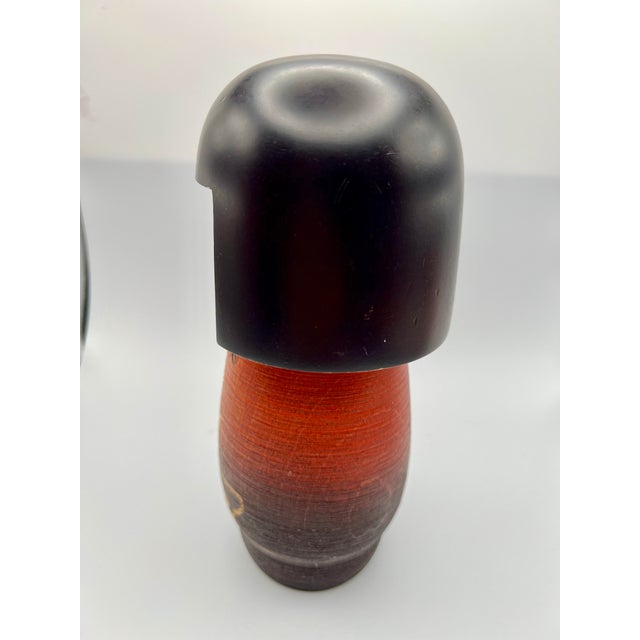 Vintage Sosaku Kokeshi Doll in Red Kimono With Floral Kimono For Sale In Chicago - Image 6 of 12