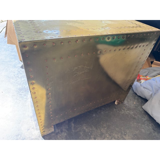 1970's Sarreid LTD Brass Clad Chest of Drawers Nightstand For Sale - Image 13 of 13