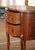 Brown Mid-Century French Louis XV Marble Top Walnut Inlaid Commode Chest of Drawers For Sale - Image 8 of 11