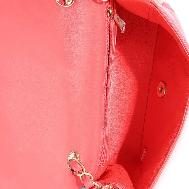 Pink Coral Quilted Lambskin Mini Rectangular Classic Flap Bag For Sale - Image 8 of 8