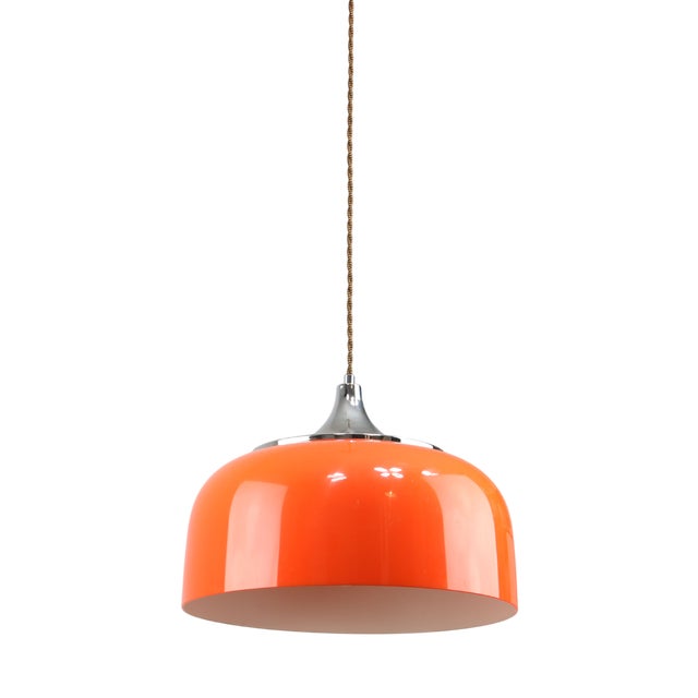Space Age Orange Pendant Lamp from Guzzini, 1960s For Sale