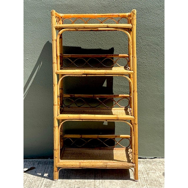 Vintage Bamboo and Rattan Etagere For Sale - Image 11 of 12
