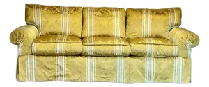 Classic English Roll Arm Sofa in Golden Damask – Skirted, Tailored, Designer Ready