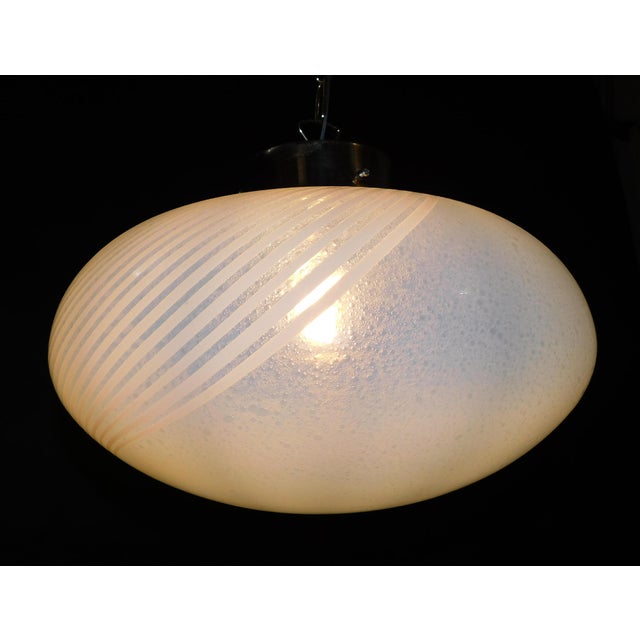 Glass 1960s Frosted Bollicine Murano Glass Pendant For Sale - Image 7 of 8