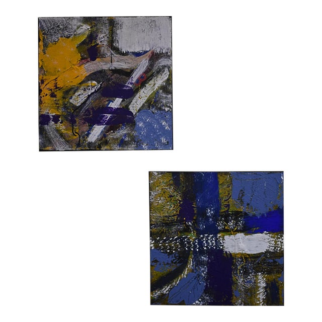 “Left Side | Right Side” Original Abstract Series Paintings by Pam Roth O’Mara - Set of 2 For Sale