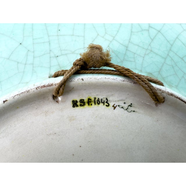 Large Vintage Longwy Raised Enamel Plate by m.p. Chevallier, Chevreuse Décor, C. 1952 For Sale - Image 14 of 16