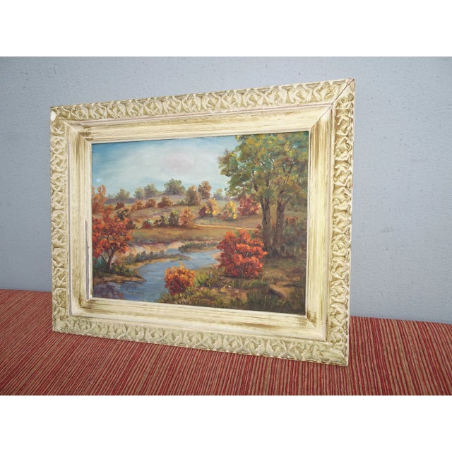 Realism Vintage Oil Painting Picture Landscape "Rolling River" Signed by Myrl Carter For Sale - Image 3 of 13