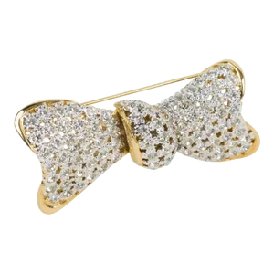 Valentino Jeweled Bowtie Pin Brooch