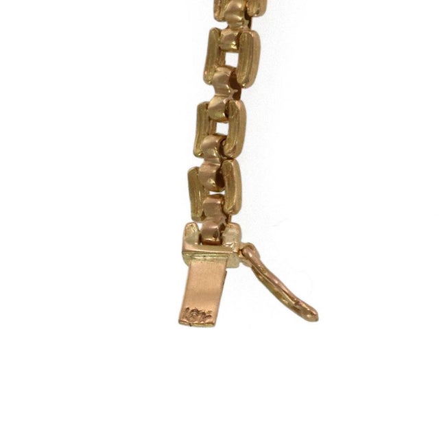 Late 20th Century Lovely 4.70ct Sapphire & Diamond 18k Yellow Gold Floral Necklace For Sale - Image 5 of 5