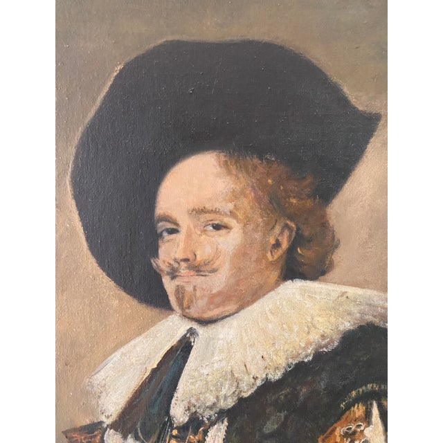 Antique Painting Inspired by the Original Dutch Masterpiece Laughing Cavalier For Sale In Phoenix - Image 6 of 12