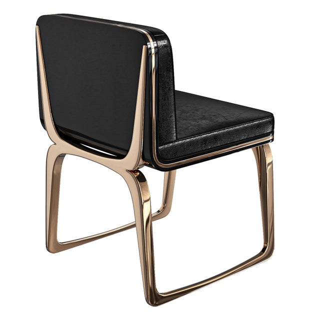 "Safari Xlix" Chair With Bronze, Stainless Steel, Tailor Made Leather For Sale - Image 9 of 9