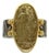 1990s Ancient-Inspired Classical Sterling Silver and 24k Gold Ring With Diamonds, Size 7 For Sale