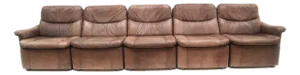 Vintage Modular Sofa in Leather, 1970s, Set of 5