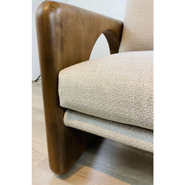 Mid-Century Modern Style Walnut Finished Club Chairs Pair For Sale - Image 4 of 9