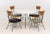 Richard McCarthy (American, 1926-2002) for Selrite Five-Piece Dining Room Set, comprising a circular white laminate top...